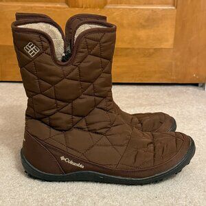 Columbia Women's Powder Summit Mid Brown Quilted Snow Boots Size 8 EUC